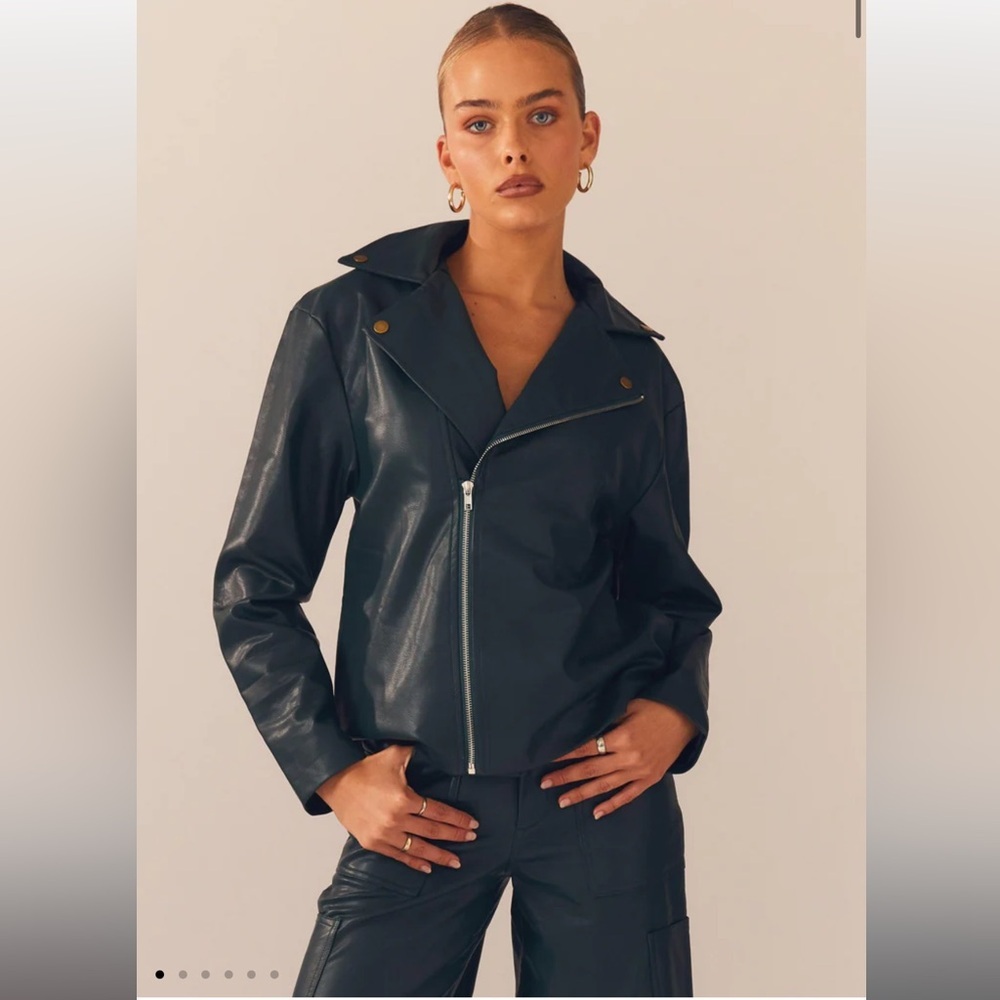Peppermayo Exclusive - In My Natural Element PU Jacket - Dark Forest Size 4
